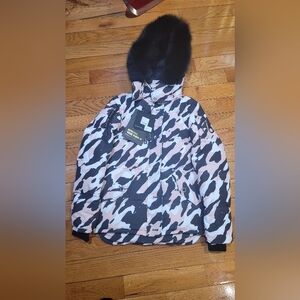 Moose Knuckles Camouflage Jacket with Fur Hood